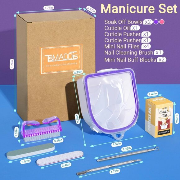 Manicure Nail Soak Tool Kit 12pc NWT - Picture 2 of 8